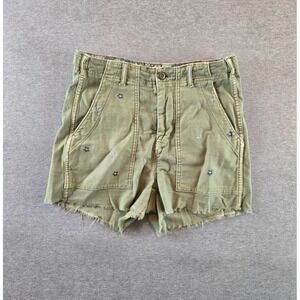 American Eagle‎ Shorts Womens 4 Green Utility Boyfriend Highest Rise Embroidered